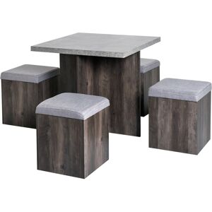 HOMCOM 5 PC Dining Set - Space-saving Wooden Dining Set HOMCOM 5 PC Dining Set - Space-saving Wooden Dining Set