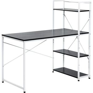 Homcom Computer Desk Laptop Table - Reversible 4-Tier Shelf - Black, White Homcom Computer Desk Laptop Table - Reversible 4-Tier Shelf - Black, White