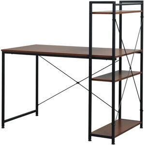 HOMCOM Walnut Black Computer Desk with 4-tier Shelf - Office & Study HOMCOM Walnut Black Computer Desk with 4-tier Shelf - Office & Study