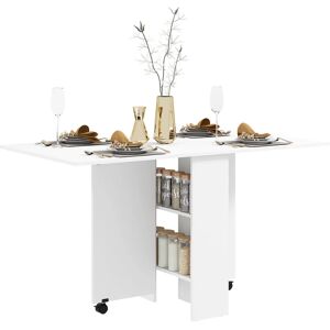 HOMCOM White Foldable Drop Leaf Kitchen Table - Kitchen Table HOMCOM White Foldable Drop Leaf Kitchen Table - Kitchen Table