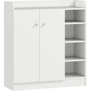 HOMCOM White Shoe Storage Cabinet - Hallway Organizer with Adjustable Shelves HOMCOM White Shoe Storage Cabinet - Hallway Organizer with Adjustable Shelves