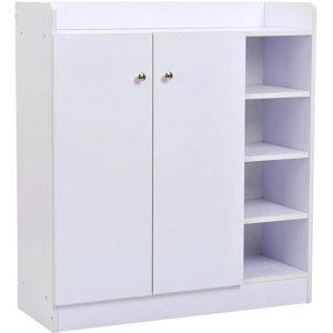 HOMCOM White Shoe Storage Cabinet - Hallway Organizer with Adjustable Shelves HOMCOM White Shoe Storage Cabinet - Hallway Organizer with Adjustable Shelves