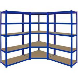 Monster Racking Corner Shelving - Blue, 2 Bays, 180cm H Monster Racking Corner Shelving - Blue, 2 Bays, 180cm H