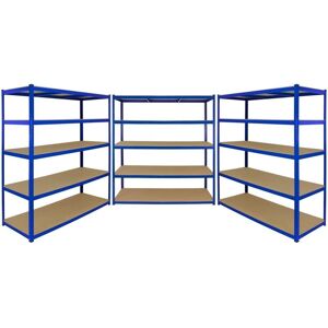 Monster T-RAX Blue Storage Shelves - 3 Bay Garage 5-Tier 160cm Wide Monster T-RAX Blue Storage Shelves - 3 Bay Garage 5-Tier 160cm Wide