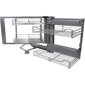 KuKoo Corner Kitchen Pull Out Baskets - 90-100cm Cabinet, 4 Stainless Steel, Right Hand KuKoo Corner Kitchen Pull Out Baskets - 90-100cm Cabinet, 4 Stainless Steel, Right Hand