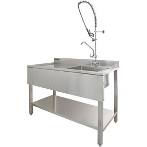 KuKoo Komercyjny Zlew z Lewym Odpływem i Pre-Rinse KuKoo Komercyjny Zlew z Lewym Odpływem i Pre-Rinse