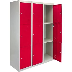 MonsterShop 3 Steel Lockers - Red - Storage, Gym & Office MonsterShop 3 Steel Lockers - Red - Storage, Gym & Office