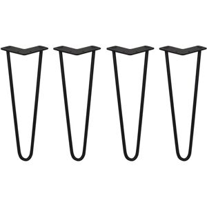 SKISKI LEGS 14" Black Hairpin Legs Set Furniture Table 2 Prong SKISKI LEGS 14" Black Hairpin Legs Set Furniture Table 2 Prong