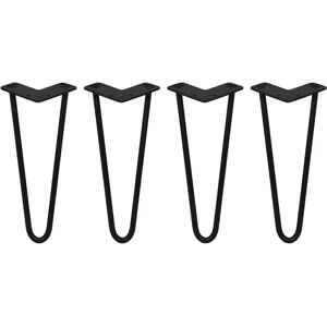 SKISKI Hairpin Legs - 12" Black - Furniture Hardware SKISKI Hairpin Legs - 12" Black - Furniture Hardware