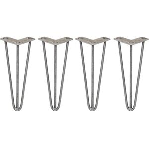 Monster Shop - Skiski Legs - 4 Hairpin Steel Furniture Legs - 12" - Raw Monster Shop - Skiski Legs - 4 Hairpin Steel Furniture Legs - 12" - Raw