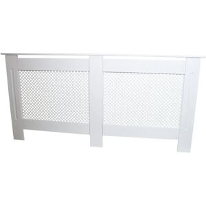 MonsterShop Radiator Cover White MDF Trellised Grill Modern Cabinet Shelf - Radiator Cover MonsterShop Radiator Cover White MDF Trellised Grill Modern Cabinet Shelf - Radiator Cover