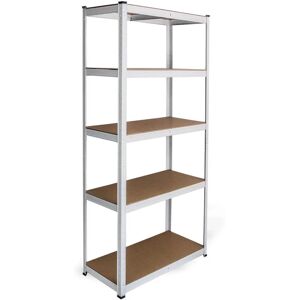 MonsterShop White 5-tier Heavy Duty Storage Shelf Garage Warehouse Shed - Shelving Unit MonsterShop White 5-tier Heavy Duty Storage Shelf Garage Warehouse Shed - Shelving Unit