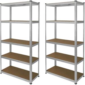 MonsterShop Heavy Duty Galvanised Storage Shelves - 2 Units MonsterShop Heavy Duty Galvanised Storage Shelves - 2 Units