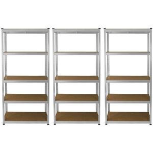 Monster Racking - 3 Galvanised Steel Shelves - Silver Monster Racking - 3 Galvanised Steel Shelves - Silver