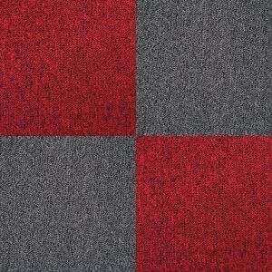 MonsterShop 40 Carpet Tiles 10m2 - Red & Black - Carpet Tiles MonsterShop 40 Carpet Tiles 10m2 - Red & Black - Carpet Tiles