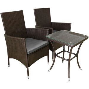 Jardí Brown Rattan 3-Piece Outdoor Bistro Set - Garden Furniture Jardí Brown Rattan 3-Piece Outdoor Bistro Set - Garden Furniture