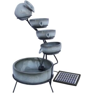 MonsterShop Grey 4 Tier Water Fountain - Garden Decor MonsterShop Grey 4 Tier Water Fountain - Garden Decor