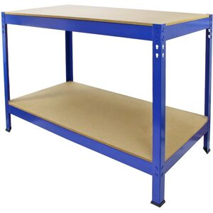 Monster Racking Blue Workbench - 100cm - Steel & MDF - Boltless - Garage Monster Racking Blue Workbench - 100cm - Steel & MDF - Boltless - Garage