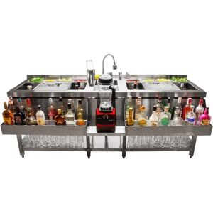 KuKoo Double Cocktail Bar Station - Insulated Ice Well, Glass Rinser, Stainless Steel KuKoo Double Cocktail Bar Station - Insulated Ice Well, Glass Rinser, Stainless Steel
