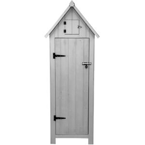 MonsterShop Grey Wooden Garden Storage Shed with Lock MonsterShop Grey Wooden Garden Storage Shed with Lock
