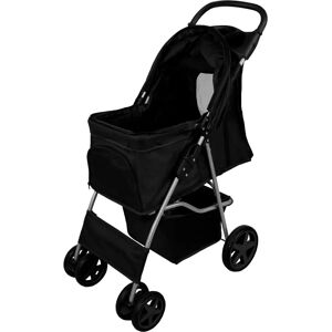 MonsterShop Pet Stroller - Foldable, Supports 15kg, Rain Cover, Black MonsterShop Pet Stroller - Foldable, Supports 15kg, Rain Cover, Black