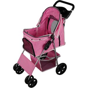 MonsterShop Pet Stroller - Foldable Travel Carrier for Cats & Dogs - Pink MonsterShop Pet Stroller - Foldable Travel Carrier for Cats & Dogs - Pink