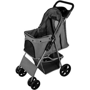 MonsterShop Grey Pet Stroller - Foldable Travel Carrier - 15kg Support MonsterShop Grey Pet Stroller - Foldable Travel Carrier - 15kg Support