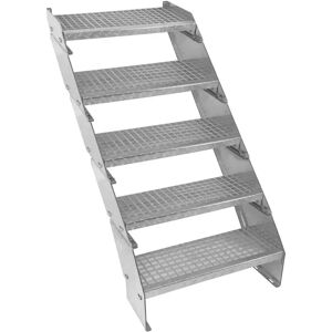 MonsterShop Steel Adjustable Staircase - 600mm Silver MonsterShop Steel Adjustable Staircase - 600mm Silver