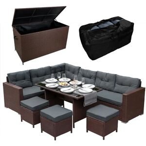 Jardí Brown Rattan Corner Sofa & Storage - Outdoor Furniture Jardí Brown Rattan Corner Sofa & Storage - Outdoor Furniture