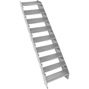 MonsterShop Galvanised Steel 9-Section Adjustable Staircase - 600mm MonsterShop Galvanised Steel 9-Section Adjustable Staircase - 600mm
