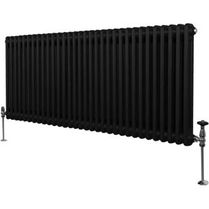 MonsterShop 600x1462mm Black Traditional 2 Column Radiator MonsterShop 600x1462mm Black Traditional 2 Column Radiator