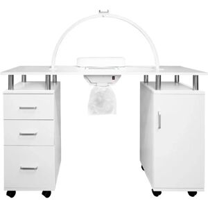 MonsterShop White Manicure Table & LED Half Moon Lamp - Salon Equipment MonsterShop White Manicure Table & LED Half Moon Lamp - Salon Equipment