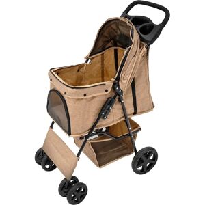 MonsterShop Pet Stroller - Woven Beige - Rain Cover & Caddies - Pet Type MonsterShop Pet Stroller - Woven Beige - Rain Cover & Caddies - Pet Type