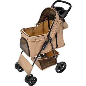 MonsterShop Woven Beige Pet Stroller & Caddy - Rain Cover & Storage MonsterShop Woven Beige Pet Stroller & Caddy - Rain Cover & Storage
