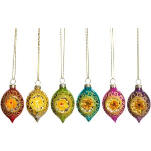 Sass & Belle Vintage Glass Christmas Tree Baubles - Set of 6 Sass & Belle Vintage Glass Christmas Tree Baubles - Set of 6