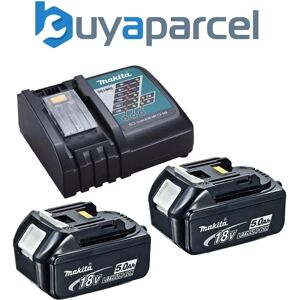 Makita 18V Lithium Battery & Charger Kit - 2 x 5.0Ah, Fast Charger Makita 18V Lithium Battery & Charger Kit - 2 x 5.0Ah, Fast Charger
