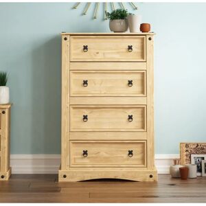 Vida Designs Corona Mexican Waxed Pine 4-Drawer Chest Vida Designs Corona Mexican Waxed Pine 4-Drawer Chest