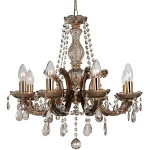 Inspired Lighting Gabrielle Chandelier Acrylic Sconce & Glass Droplets 8 Light E14 Mink Finish - Chandelier Inspired Lighting Gabrielle Chandelier Acrylic Sconce & Glass Droplets 8 Light E14 Mink Finish - Chandelier