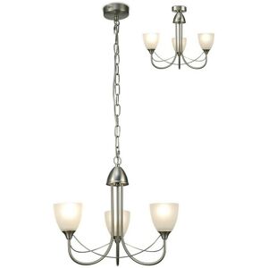 Inspired Lighting Cooper 3 Light Ceiling Pendant - Satin Nickel - IP20 Inspired Lighting Cooper 3 Light Ceiling Pendant - Satin Nickel - IP20