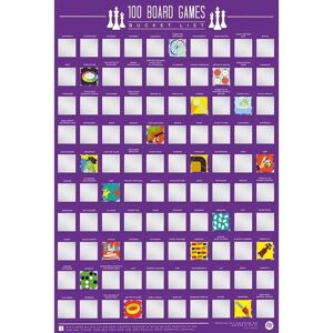 Gift Republic 100 Board Games Scratch Off Bucket List Poster - Board Game Gift Republic 100 Board Games Scratch Off Bucket List Poster - Board Game