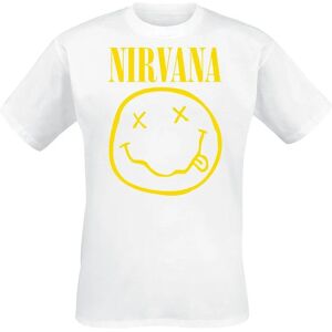 T-shirt Blanc Nirvana - Sourire Grunge Jaune - T-shirt Officiel T-shirt Blanc Nirvana - Sourire Grunge Jaune - T-shirt Officiel