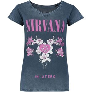 Nirvana - Flowers T-Skjorte Kortermet - S-XXL - Marineblå Nirvana - Flowers T-Skjorte Kortermet - S-XXL - Marineblå