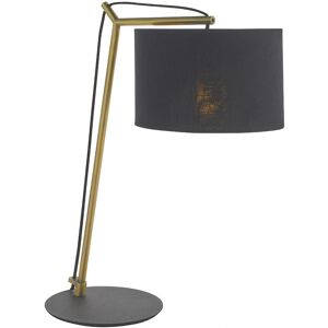 Merano Lighting Ravenna Table Lamp - Matt Brass Plate & Black Cotton Fabric - 52cm Merano Lighting Ravenna Table Lamp - Matt Brass Plate & Black Cotton Fabric - 52cm