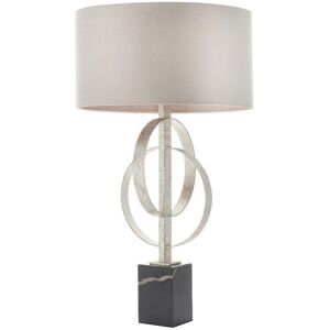 Merano Lighting Trento Silver Leaf & Mink Satin Fabric Table Lamp - Table Lamp Merano Lighting Trento Silver Leaf & Mink Satin Fabric Table Lamp - Table Lamp