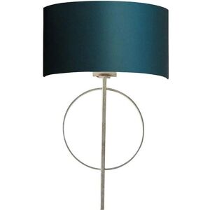 Netlighting Trento Wall Lamp Antique Silver Leaf & Teal Satin Fabric - Wall Lamp Netlighting Trento Wall Lamp Antique Silver Leaf & Teal Satin Fabric - Wall Lamp