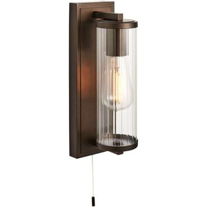 Merano Lighting Como Bathroom Wall Lamp Dark Bronze - E27 IP44 Steel & Glass Merano Lighting Como Bathroom Wall Lamp Dark Bronze - E27 IP44 Steel & Glass