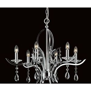 Netlighting Turin Chrome 6-Arm Crystal Chandelier - Lighting Netlighting Turin Chrome 6-Arm Crystal Chandelier - Lighting