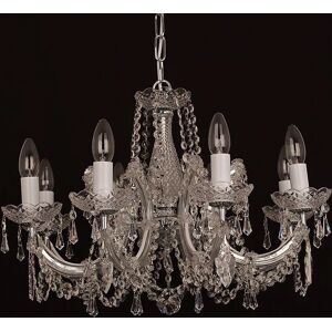 Netlighting Marie Theresa Glass Chrome 8 Arm Chandelier - Chandelier Netlighting Marie Theresa Glass Chrome 8 Arm Chandelier - Chandelier