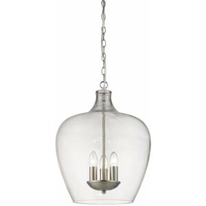 Netlighting Nell 3 Light Satin Nickel Dome Pendant - Pendant Ceiling Light Netlighting Nell 3 Light Satin Nickel Dome Pendant - Pendant Ceiling Light