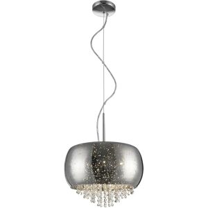 Netlighting Luna 3 Light Chrome Crystal Pendant Ceiling Light - Ceiling Light Netlighting Luna 3 Light Chrome Crystal Pendant Ceiling Light - Ceiling Light
